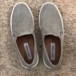 Gray Suede Slip-on Steve Madden’s